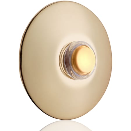 Newhouse Hardware 2-1/2" Round Polished Brass Lighted Bronze Door Chime Button BR5WL